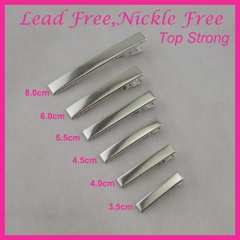 Cheap Hair Accessories, Buy Directly from China Suppliers:10PCS Silver Rectangle flat Plain Metal Alligator hair Clips for DIY hair bows girls hairpins barrettes lead free nickle free Enjoy ✓Free Shipping Worldwide! ✓Limited Time Sale ✓Easy Return. Types Of Hairclips, Diy Ribbon Hair Clips, Handmade Clips Diy Hair, Ribbon Hair Clips Diy, Diy Bow Hair Clips, How To Make Hair Clips Diy, Diy Hair Accessories Beads, Hair Clips Diy Tutorials, Alligator Hair Clips Diy Bow Tutorial