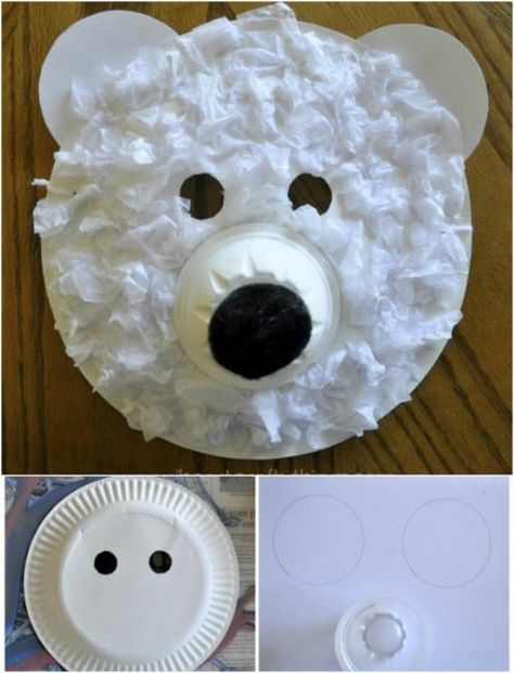 Bear Masks, Fun Winter Crafts, Urs Polar, Winter Diy Crafts, January Crafts, Masks Crafts, Fun Christmas Crafts, Bear Crafts, Winter Crafts For Kids