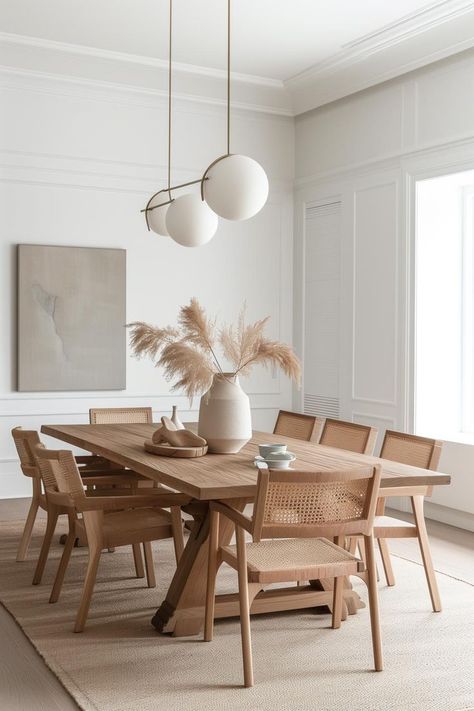 Scandinavian Minimalist Dining Room, Scandinavian Interior Design Dining Room, Minimalist Chic Home Decor, Minimalist Table Setting Home, Scandinavian Dinner Table, Dining Area Decor Ideas, Scandinavian Dining Area, Scandinavian Interior Dining Room, Family Home Aesthetic