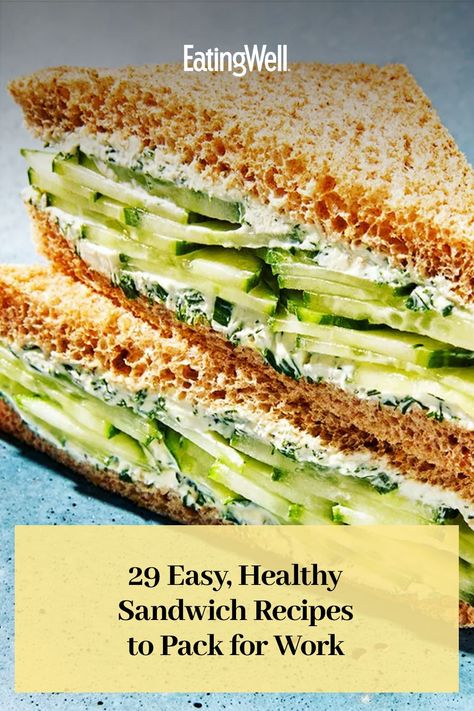 Work lunches just got more delicious thanks to these flavorful sandwiches. These easy sandwiches for lunch recipes are healthy and perfect for a midday pick-me-up. Recipes like our Green Goddess Sandwich and BLATs (Bacon-Lettuce-Avocado-Tomato Sandwiches) are sure to become staples in your meal rotation. #lunch#lunchideas#healthylunchideas#healthylunches#healthylunch#lunchrecipes#healthyrecipes#lunchideasforwork Healthy Lunches On The Go, Cold Lunch Ideas For Adults, Low Calorie Sandwich, Mini Cheese Board, Summer Lunch Recipes, Board Recipes, Cucumber Sandwich, Low Calorie Lunches, Healthy Sandwich Recipes