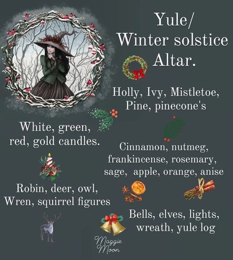 Winter Solstice Traditions Pagan, Yule Alter Ideas, Yule Dinner Recipes Winter Solstice, Yule Altar Ideas, Yule Outfit, Yule Alter, Christmas Rituals, Yule 2023, Wiccan Yule