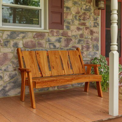 Cedar Projects, Rustic Outdoor Benches, L Furniture, Cedar Stain, Wooden Garden Benches, Outdoor Benches, Natural Edge, Rustic Outdoor, The Mill