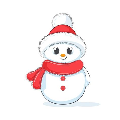 Cute cheerful snowman | Premium Vector #Freepik #vector #christmas #cartoon #smile #snowman Cute Snowman Drawing, Cute Snowmen Drawings, Snowman Drawing, Snowman Cartoon, Nail Art Noel, Snowman Clipart, Funny Snowman, Merry Christmas Card Greetings, Merry Christmas Greetings