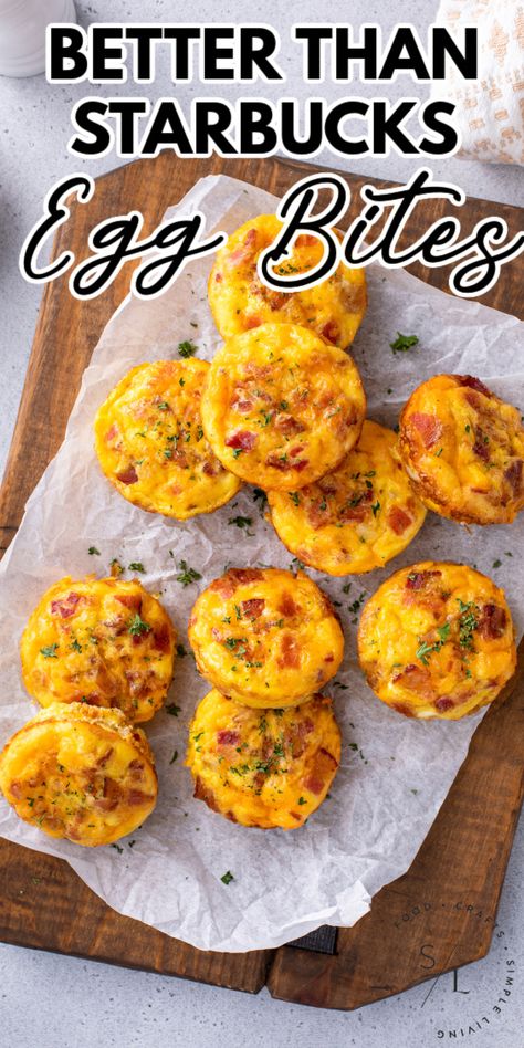 Starbucks Egg Bites Recipe, Starbucks Egg Bites, Egg Bites Recipe, Breakfast Bites, Salad Pasta, Egg Muffins, Egg Bites, Breakfast Meal Prep, Recipes Breakfast