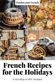 French Christmas Food, French Recipes Dinner, French Christmas Desserts, French Recipes Authentic, French Dinner Parties, French Cuisine Recipes, French Cooking Recipes, French Appetizers, French Pastries Recipes