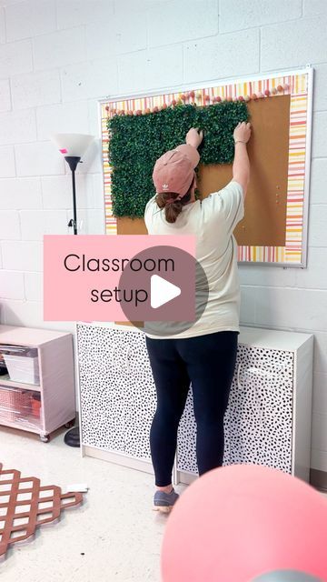 McKay Shelton on Instagram: "✨Classroom setup day 2 ✨  Teacher desk area ✔️ Math manipulatives organized✔️ Greenery board✔️ Lattice wall ✔️ kinda  Those areas may look great…but believe me.. there are many DOOM PILES that I did not show 🫣  #classroomsetup #classroomorganization #classroominspiration #classroomideas #classroommanagement #teacherlife #teachergram #teachersofinstagram #teachertribe #amazonfinds #teachersfollowteachers #firstgradeteacherfollow" Teacher Desk Fabric Skirt, Hexagon Table Classroom Setup, Pegboard Ideas Classroom, Classroom Management Bulletin Boards, Classroom Wall Design Ideas, Classroom Document Camera Setup, Teacher Refrigerator Area, Design Technology Classroom Display, Tutoring Classroom Setup