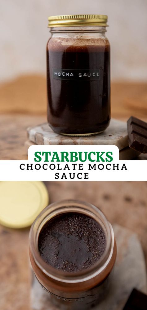 Starbucks Mocha Sauce Recipe, Chocolate Syrup For Coffee, Mocha Sauce Recipe, Mocha Sauce, Syrup For Coffee, Homemade Coffee Syrup, Homemade Mocha, Starbucks Chocolate, Mocha Drink