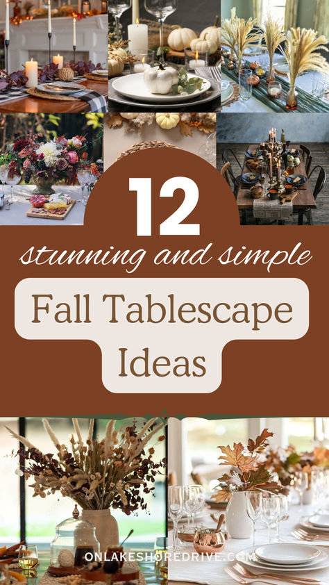 fall tablescapes Rustic Fall Tablescapes, Fall Tablescapes Simple, Outdoor Fall Tablescapes, Fall Brunch Tablescape, Fall Tablescapes Farmhouse, Easy Fall Centerpieces For Table, Fall Table Scapes Ideas, Fall Tablescape Ideas, Fall Dinner Party Tablescape