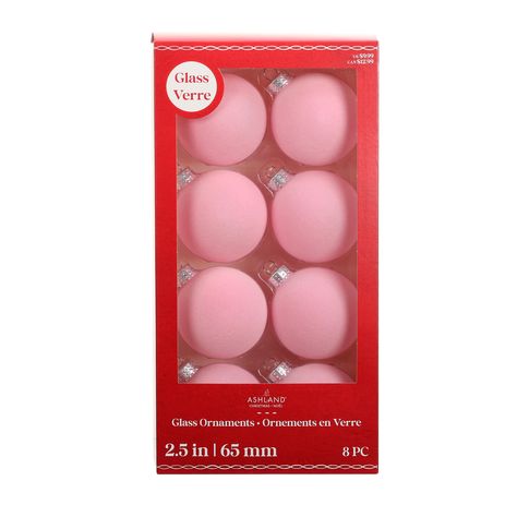 8 Pack 2.5" Flocked Glass Ball Ornaments by Ashland® Pink Ornaments Christmas Tree, Pink And Red Christmas Decor, Christmas Decor Pink, Pink Christmas Tree Decorations, Pink Ornaments, Christmas To Do List, Red Christmas Decor, Pink Ornament, Tree Wreath