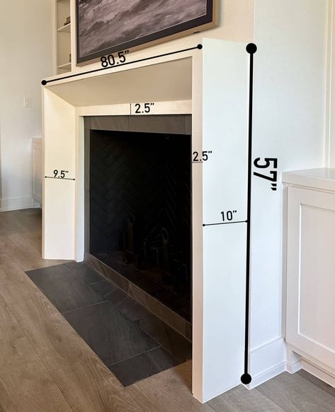 Fireplace Surrounds With Tv Above, Mid Century Modern Diy Faux Fireplace/mantle, Building Out Fireplace Surround, White Tall Fireplace, Update Fireplace Surround Diy, Diy Brick Fireplace Surround, Fireplace Modern Mantle, Cement Board Fireplace Surround, Classic Fireplace Surround