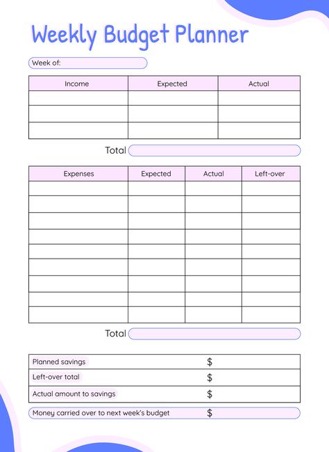 Expense Budgeting Finances Weekly, Weekly Bill Tracker, Bi Weekly Budget Template, Bi Weekly Budget Planner, Weekly Budget Template Free Printable, Bi Weekly Budget Printable Free, Free Weekly Budget Template, Bi Weekly Budget, Budget Layout