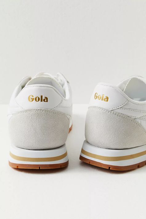 Gola Daytona Sneakers | Free People Classy Sneakers, Dressy Sneakers, All White Sneakers, Fall Sneakers, Pearl Pin, Orange Spice, White Sneakers Women, Casual Sneakers Women, Casual Design