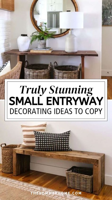 Transform your Small Entryways with our creative Home Decor Ideas. Discover stylish and functional Entryway Ideas to make the most of a Narrow Hallway. Our tips and tricks will help you enhance your Entrance with design solutions that maximize space and add charm to any Home Decor. Floating Shelf In Entryway, Functional Entryway Ideas Small Spaces, Narrow Entry Way Ideas, Small Entry Hallway Ideas, Narrow Entryway Ideas Entrance, Long Narrow Entryway Ideas, Small Foyer Ideas Entryway Entrance, Tiny Entryway Ideas Front Entry, Tiny Entryway Ideas