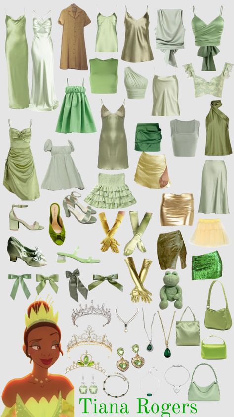 #princessandthefrog #tiana #tianaoutfit #tianaaetshetic #tianarogers #tianacostume Princess Tiana Costume, Tiana Costume, Tiana Disney, Spirit Week Outfits, Princesa Tiana, Classy Halloween Costumes, Disney Princess Outfits, Disney Princess Tiana, Disney Princess Fan Art