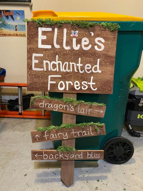 Forest Hallway Decoration, Enchanted Forest Office Decor, Enchanted Forest Theme Diy, Enchanted Classroom Theme, Enchanted Forest Trunk Or Treat, Fairy Classroom Theme, Enchanted Forest Theme Decorations, Diy Enchanted Forest Decor, Enchanted Forest Sign