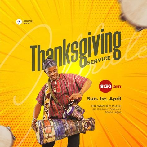 church thanksgiving flyer design. Tutorial is available on YouTube, @ The Teji Concept or click website link Church Thanksgiving Background, Church Thanksgiving Flyer Design, Thanksgiving Design Graphic, Praise Flyer Design, Thanksgiving Church Flyer, Church Flyer Design Templates, Church Flyer Design Background, Birthday Design Poster, Thanksgiving Graphic Design