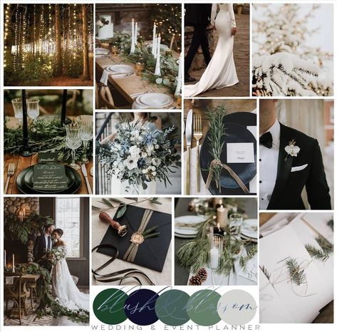 Wedding Planner, North East✨ on Instagram: “It's beginning to look a lot like Christmas... So let's talk Winter Weddings!✨ Our stunningly bold Forest Green & Navy colour scheme…” Navy Colour Scheme, Navy Wedding Theme, Forest Green Bridesmaid Dresses, Midsummers Night, Forest Green Wedding, Duggar Wedding, Navy Color Scheme, Dark Green Wedding, Forest Theme Wedding