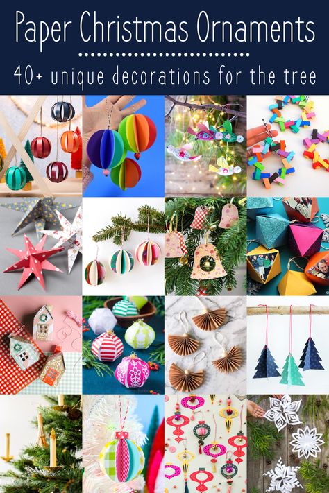 Holiday Paper Crafts, Christmas Tree Decorations For Kids, Easy Christmas Tree Decorations, Paper Ornaments Diy, Origami Christmas Ornament, Diy Christmas Ornaments Easy, Paper Christmas Ornaments, Paper Christmas Decorations, Diy Christmas Tree Ornaments