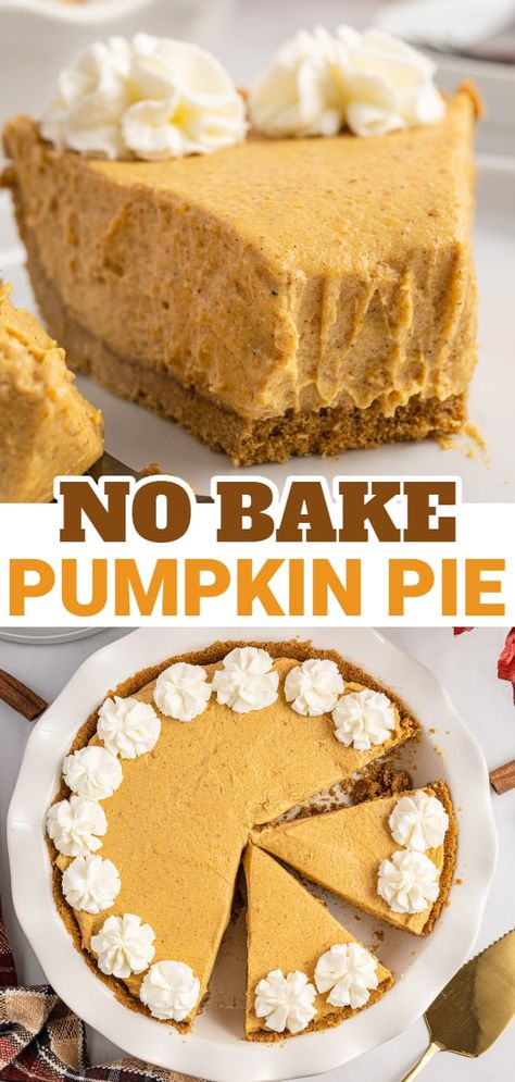 Pumpkin Pie With Pudding, Non Bake Pumpkin Pie, Pumpkin Whip Cream Pie, Pumpkin Pie With Pudding Recipe, Pumpkin Pie Cool Whip Recipe, Pumpkin Cool Whip Pie Recipe, No Bake Pumpkin Filling, Easy No Bake Cream Cheese Pumpkin Pie, Pumpkin Pie Recipe No Bake