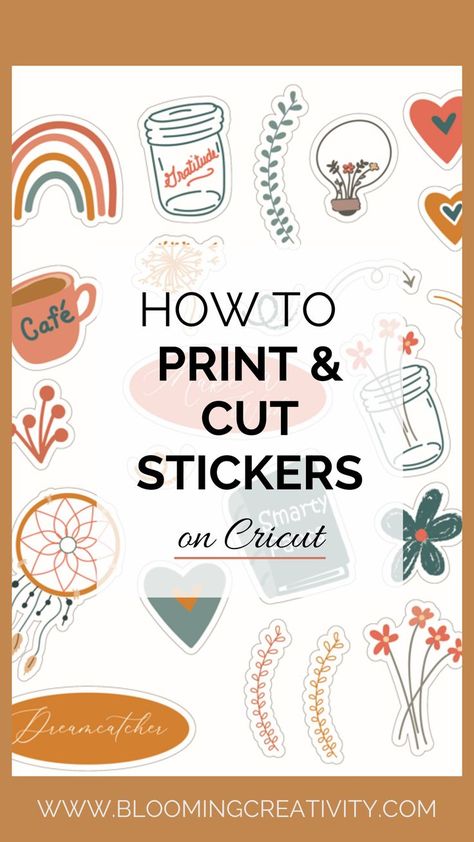 how to print and cut sticker sheet using Cricut How To Start A Vinyl Decal Business, Cricut Projects Vinyl Stickers, How To Sublimate Stickers, How To Make Stickers With Adobe Illustrator, How To Print Your Own Stickers, How To Make Your Own Stickers At Home, Printing Stickers At Home, Cricut Smart Paper Sticker Cardstock, Jennifermaker.com Cricut