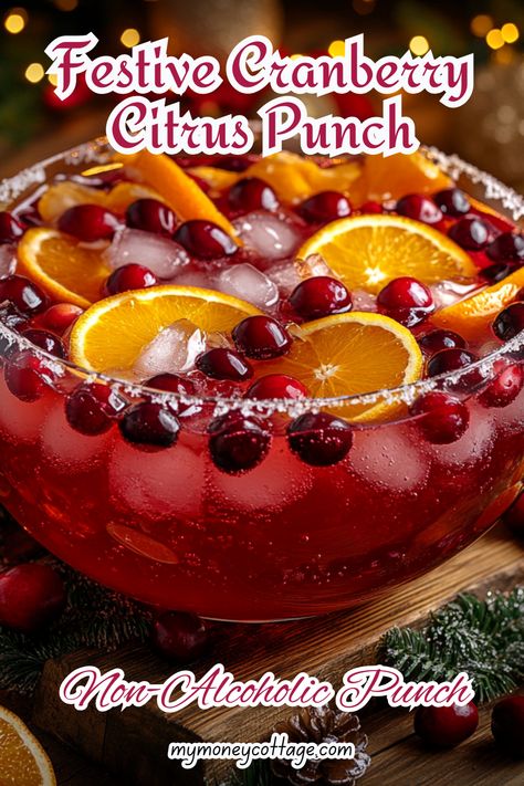 🎄✨ Celebrate the season with our refreshing Non-Alcoholic Christmas Punch! This Festive Cranberry Citrus Punch is the perfect blend of tart cranberries and zesty citrus, creating a delightful drink that everyone can enjoy. 🍊🍹 Ideal for holiday gatherings, this vibrant punch is not only delicious but also adds a splash of color to your festive table. Garnish with fresh cranberries and citrus slices for an extra touch of holiday cheer! 🌟🥂 #ChristmasPunch #NonAlcoholicDrinks #HolidayRecipes #FestiveFlavors #CranberryCitrus #HolidayPunch #ChristmasMocktails #HolidayMocktails #ChristmasPartyDrinks Cranberry Christmas Punch Non Alcoholic, Cranberry Punch Recipes Non Alcoholic, Cranberry Christmas Punch, Red Punch Recipes, Non Alcoholic Christmas Punch, Strawberry Lemonade Punch, Fresh Cranberry Recipes, Apple Cider Punch, Holiday Punch Recipe