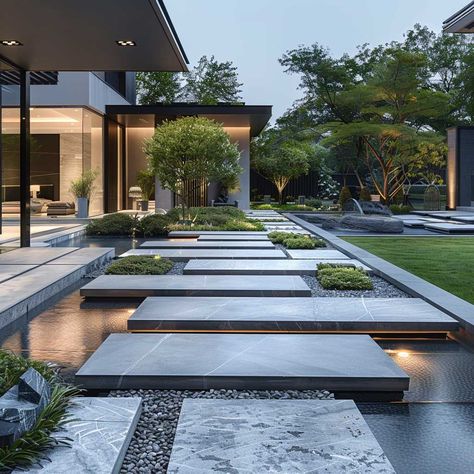 3+ Simple Landscape Design Secrets for a Low-Maintenance Garden • 333+ Art Images Resort Landscaping Ideas, Modern Outdoor Design, Landscape Modern Design, Resort Landscape Design Outdoor Spaces, Landscape Plans Layout, Villa Garden Design Landscaping, Modern House Garden Design, Minimal Landscape Design, Villa Garden Design