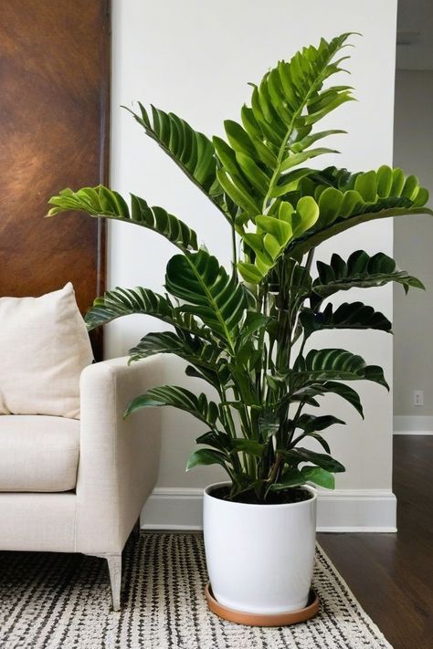 Lush Indoor Plants, Large Zz Plant, Big House Plants Indoor, Large Indoor Plants Low Light, Large Plants Indoor, Big Plants Indoor Living Rooms, Jade Plant Indoor, Planters Ideas Indoor, Bedroom Plants Decor Ideas