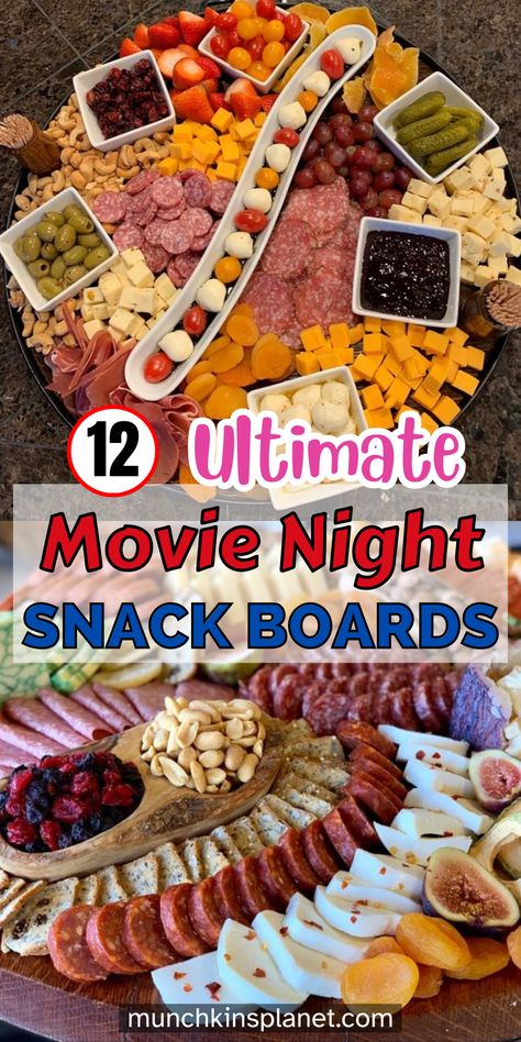 family movie night snack board Ideas Appetizer Snack Board, Family Movie Night Charcuterie Board, Easy Snack Board Ideas, Snack Food Board Ideas, Charcuterie Board Movie Night, Movie Charcuterie Board, Movie Night Charcuterie Board Ideas, Board Party Ideas Food, Board Game Night Food