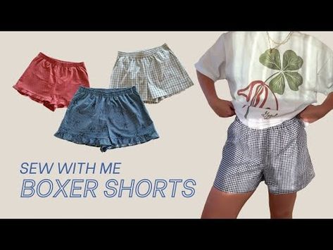 (21947) Boxer Shorts Sewing Tutorial | Easy Sewing Project - YouTube Boxer Pattern, Boxer Shorts Pattern, Shorts Pattern Free, Shorts Sewing, Shorts Tutorial, Shorts Pattern, Summer Sewing, Wrap Shorts, Boxing Shorts