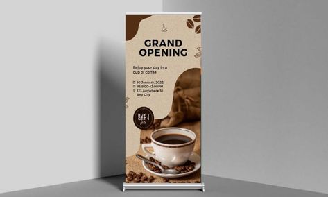 Roll up banner design creative business | Coffee Roll Up Banner | Gm Creation #discussion #designinspiration Roll Banner Design Creative, Cafe Banner Design, Standee Design Creative, Coffee Banner Design, Standee Design Ideas, Coffee Shop Logo Ideas, Shop Logo Ideas, Cafe Banner, Banner Coffee