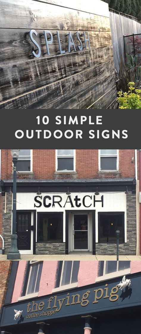 Metal Business Signs Outdoor, Outdoor Sign Ideas For Business, How To Make An Outdoor Business Sign, Outdoor Store Sign, Outdoor Business Signs Ideas, Outdoor Shop Sign, Signs For Business Outdoor, Diy Store Signage, Salon Outdoor Signs