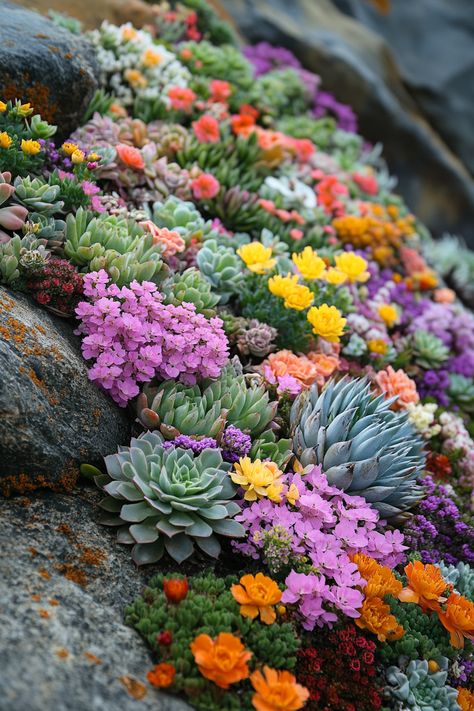 39 Desert Landscape Ideas: Transform Your Arid Outdoor Space Succulent Rock Garden Landscaping, 8b Plants, Sedum Varieties, Outdoor Succulent Garden, Succulent Ground Cover, Desert Landscape Ideas, Succulent Rock Garden, Cactus Landscape, Portugal House