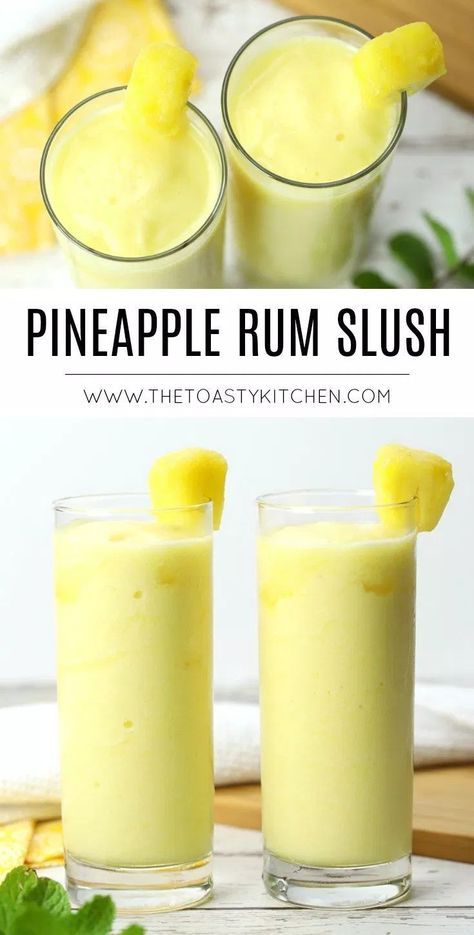 Pineapple Rum Slush, Fun Summer Drinks, Bay Breeze, Yummy Alcoholic Drinks, Pineapple Rum, Summer Drink Recipes, Liquor Drinks, Boozy Drinks, Dole Whip