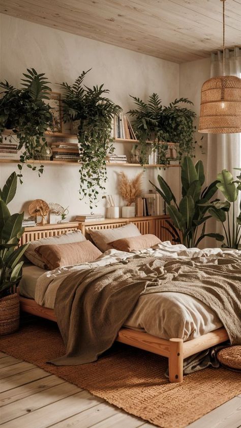 Bedroom Ideas Cabin Style, Boho One Bedroom Apartment, Tiny Boho Apartment Ideas, Minimalistic Bohemian Bedroom, Simple Boho Bedroom Small Spaces, Boho Comfy Bedroom, Boho Bed On Floor Bedroom Ideas, Small Boho Bedroom Ideas For Couples, Boho Guest Room Office