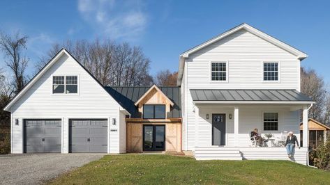 Infill Addition to a Classic Farmhouse - Fine Homebuilding Attaching Garage To House, How To Connect House To Detached Garage, Garage Addition To House, Farmhouse Breezeway To Garage, House And Garage Connection, House Addition With Breezeway, Breezeway Garage Addition, Connecting House To Detached Garage, Garage Attached To House Ideas