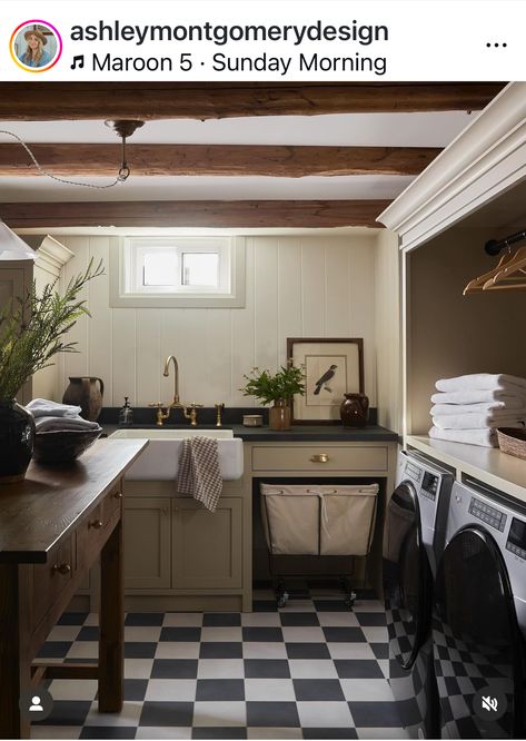 Ashley Montgomery, Laundry/mudroom Ideas, Cottage Laundry Room, Color Cabinets, Laundry Room/mud Room, Vintage Laundry Room, Basement Laundry Room, Dream Laundry Room, Basement Laundry