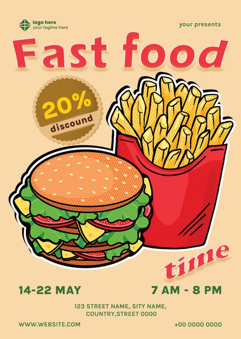 Burger Poster Design Graphics, Advertisement Poster Ideas, Poster Food Design, Burger Advertisement, Poster Burger, Clearance Sale Poster, Food Promotion Poster, Retro Burger, Food Advertisement