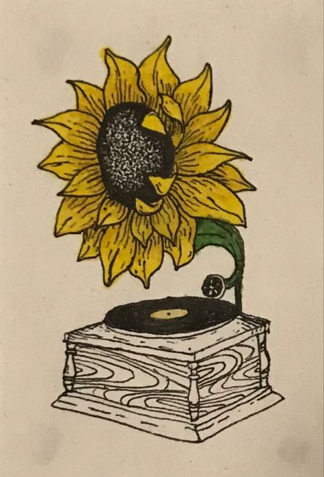 Sunflower Eye Drawing, Sunflower Sketch Aesthetic, Sunflower Aesthetic Drawing, Sunflower Art Aesthetic, Sunflower Drawing Aesthetic, Astetic Art, Sunflower Drawing Ideas, Sunflower Drawing Easy, Sunflower Drawings