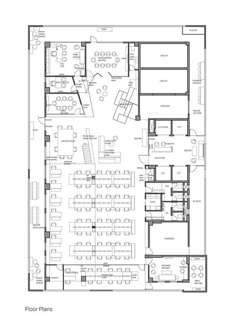 Workshop Plan Architecture, Architecture Office Plan Layout, Office Interior Layout, Office Interior Plan, Office Interior Design Plan, Administrative Design, Workshop Space Design, Office Layout Design, Workplace Design Office