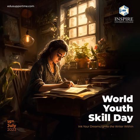 Embrace the Challenge of Learning on World Youth Skills Day! 🌟📚 #WorldYouthSkillsDay #YouthSkillDay #NeverStopLearning #EmbraceTheChallenge #inspire #edusupportinmiddleeast #uae #distanceeducation World Youth Skills Day Creative Ads, World Youth Skills Day, Youth Skills Day, Distance Education, Never Stop Learning, Creative Ads, Colleges And Universities, The Challenge, Dreaming Of You