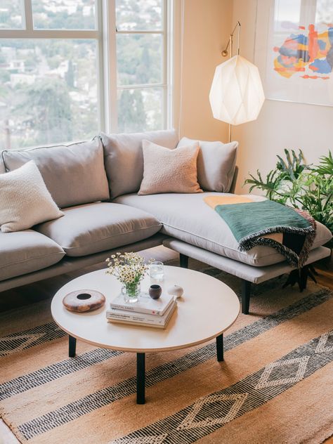 Introducing A Match Made In Furniture Heaven: West Elm x FLOYD - Front + Main Floyd Sofa, Bone Decor, Purple Aesthetics, Garage Style, College Organization, Diy Sofa, Dresser Decor, Bathroom Floor, Decor Minimalist