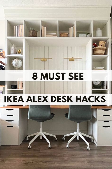 I found the 8 most unique desk hacks with the IKEA Alex drawer system. Make a unique and affordable desk for yourself or your kids