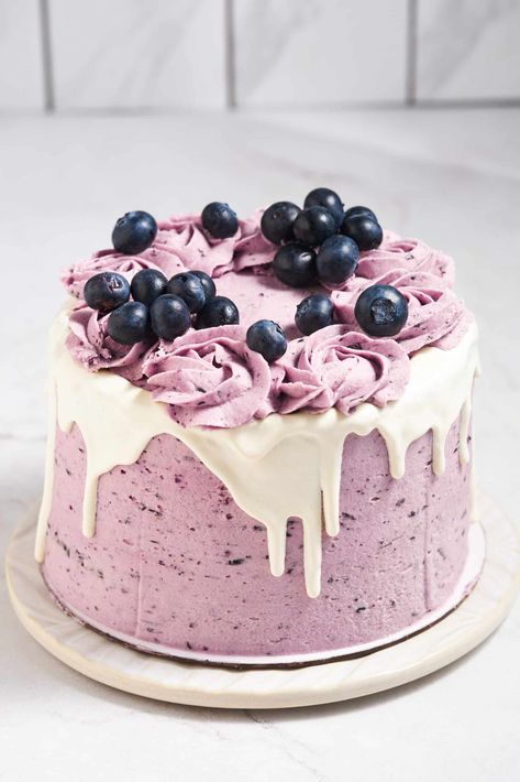 The Ultimate Blueberry Cake - Amycakes Bakes Blueberry Swirl Cake, Blueberry Sorbet Cake, Blueberry Cake Recipes Easy, Birthday Cheesecake Decoration, Birthday Cake Blueberry, Blue Berry Cake, Blueberry Birthday Cake, Moist Blueberry Cake, Cheesecake Decoration