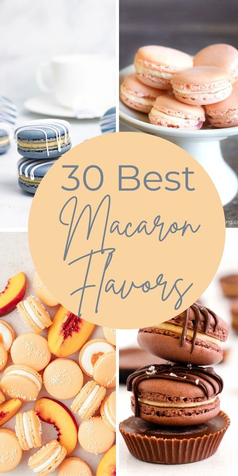 Spring Macarons Flavors, Easy Maccoroons, Easy Macaroon Recipes For Beginners, Macaroon Recipes For Beginners, Summer Macaron Flavors, Fun Macaron Flavors, Macrons Recipes Flavors, Macrons Recipes, Macaron Flavors Ideas