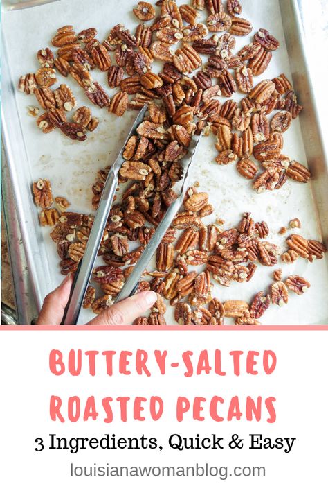 Nuts Recipes Roasted, Toasted Salted Pecans, Roasted Nuts Recipe Simple, Sweet And Salty Roasted Pecans, Salted Nuts Roasted, Roasted Salted Pecans, Roasted Pecan Recipes, Healthy Roasted Pecans, Salty Pecans Recipes