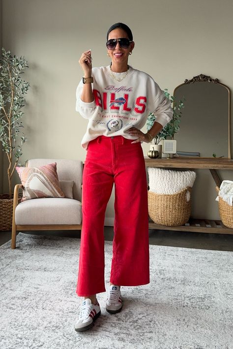 Abercrombie Bills NFL sweatshirt Size small Target Red Pants - size 4 (sized up) Amazon Sunnies

#LTKU#LTKSaleAlert#LTKFallSale
https://liketk.it/4SjO6 Red Crop Pants Outfit, Red Jeans Outfit Winter, Red Pant Outfits For Women, Red Pants Outfit Casual, Red Pant Outfits, Red Corduroy Pants Outfit, Red Wide Leg Pants Outfit, Red Cargo Pants Outfit, Red Trousers Outfit