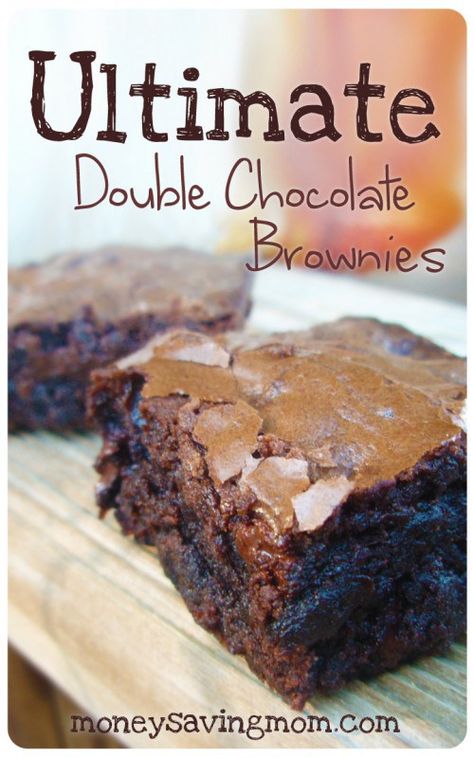 Resep Brownies, Double Chocolate Brownies, Gooey Brownies, Almond Extract, Best Brownies, Yummy Sweets, Double Chocolate, How Sweet Eats, Chocolate Brownies