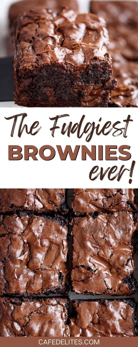 Chewy Brownies Recipe, Brownie Vegan, Resep Brownies, Fudgy Brownie Recipe, Best Brownie Recipe, Brownies Recipe Homemade, Chewy Brownies, Brownies Recipe Easy, Oreo Dessert