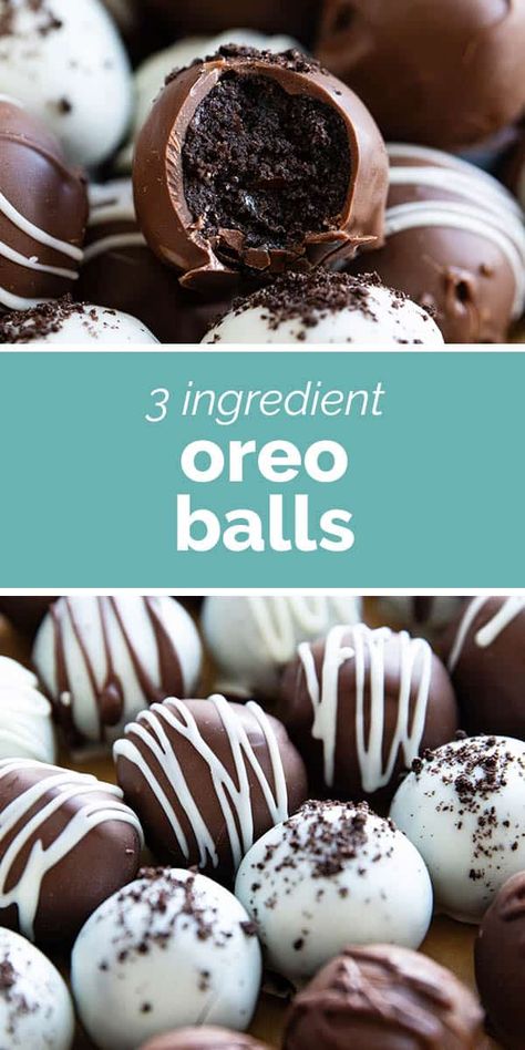 Oreo Ball Truffles, Christmas Truffles Easy 3 Ingredients, How To Make Oreo Truffles, Oreo Truffles Recipe Easy, Oreo Cake Balls Recipe, No Bake Oreo Truffles, Easy Treats For A Crowd, Bored Recipes, Easy Truffles No Bake