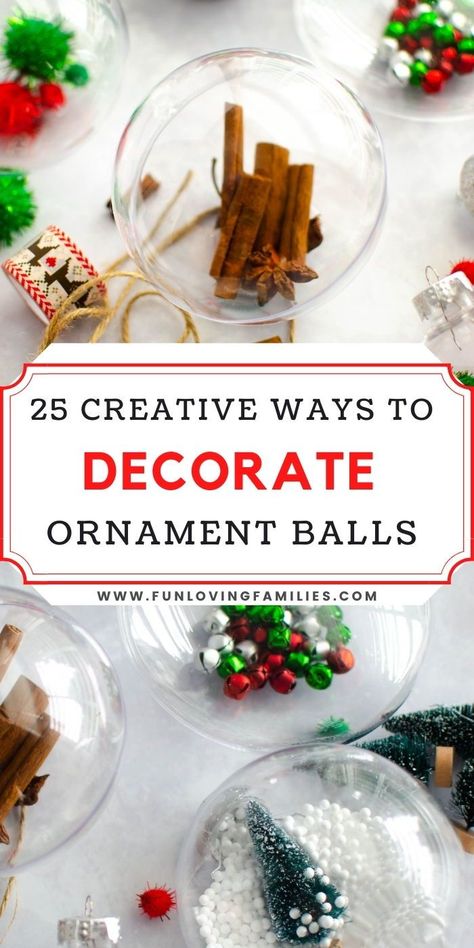 Diy Christmas Ornaments For Teachers Gifts, Diy Ornaments Balls, Christmas Present Ideas Homemade Diy Gifts, Homemade Christmas Ball Ornaments, Make Ornaments Diy, Christmas Crafts With Clear Ornaments, Clear Christmas Balls Ornaments Ideas, Filled Plastic Christmas Ornaments, Clear Plastic Christmas Ornament Ideas